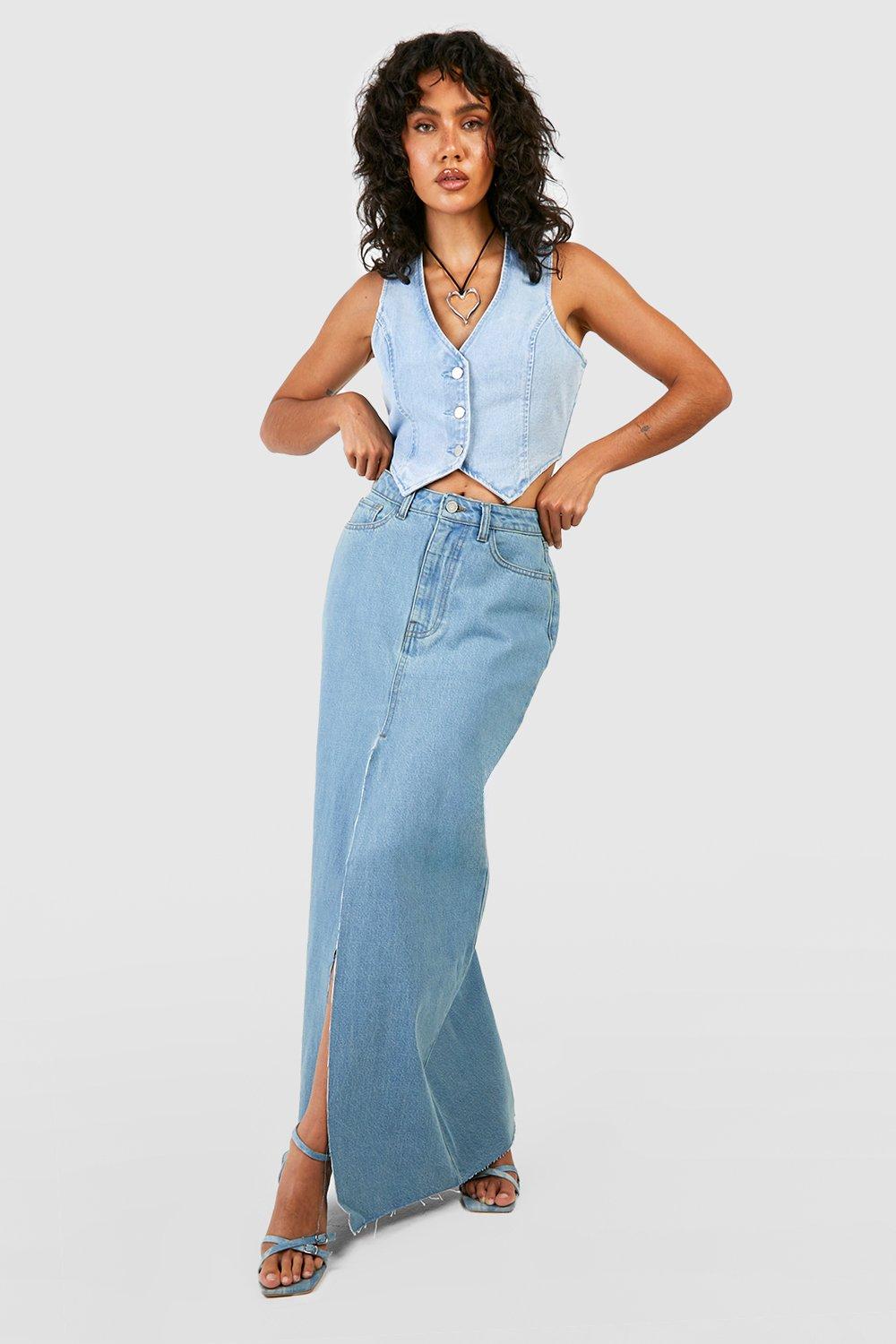 Long denim cheap skirt xl